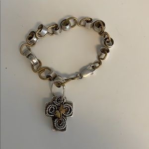 Texas/Heart sterling silver bracelet